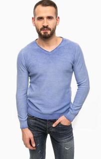 Синий джемпер с треугольным вырезом Gaudi