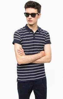 Синяя футболка поло в полоску Tom Tailor Denim