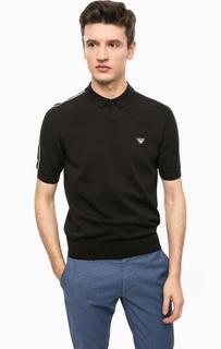 Черная футболка поло из хлопка Armani Jeans
