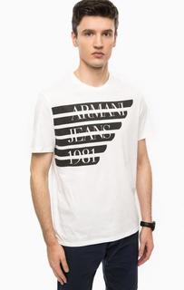 Белая футболка с контрастным принтом Armani Jeans