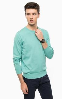 Бирюзовый джемпер из хлопка Armani Jeans