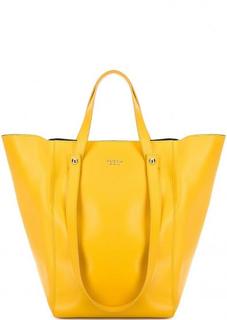 Вместительная желтая кожаная сумка Tosca BLU
