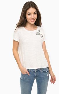 Хлопковая футболка с нашивками Tom Tailor Denim