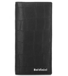 Черное кожаное портмоне с выделкой под рептилию Baldinini