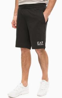 Спортивные шорты из хлопка с принтом EA7