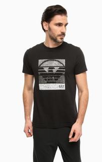 Хлопковая футболка с круглым вырезом EA7