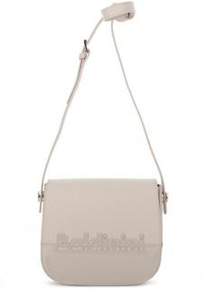 Бежевая сумка с откидным клапаном Baldinini