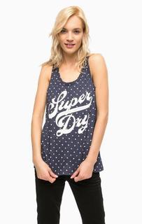 Синяя майка в горошек Superdry