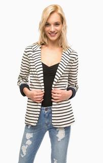 Хлопковый пиджак в полоску на пуговице Superdry