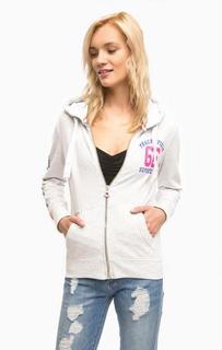 Серая толстовка на молнии с капюшоном Superdry