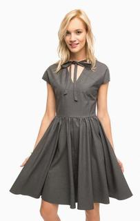 Серое платье на молнии с карманами Pennyblack