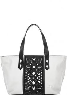 Белая сумка с контрастными вставками Cromia