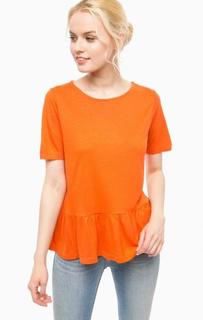 Оранжевая футболка из вискозы Ichi