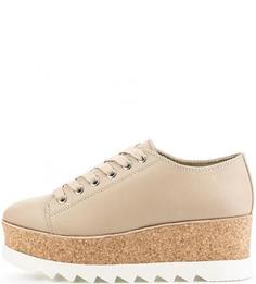 Бежевые кожаные кеды Steve Madden