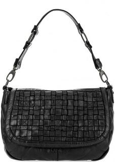 Черная кожаная сумка с двумя отделами Gianni Conti