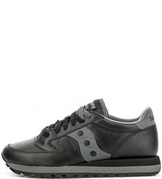 Кожаные кроссовки с контрастными вставками Saucony