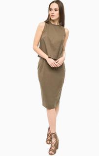 Однотонное платье на молнии и кнопках Pinko