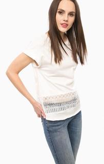 Белая футболка с ажурной вставкой Desigual