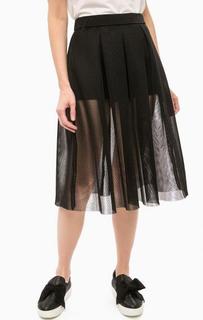 Пышная сетчатая юбка черного цвета Fornarina