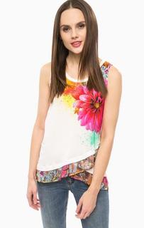 Топ асимметричного кроя с цветочным принтом Desigual