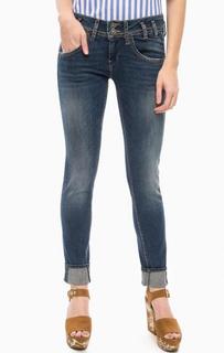 Зауженные джинсы с заломами и потертостями Fornarina