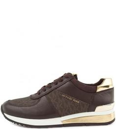 Коричневые кожаные кроссовки Michael Michael Kors