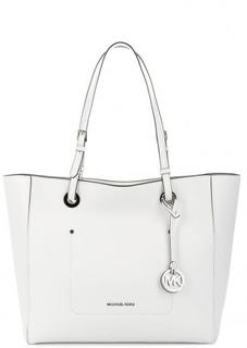 Вместительная белая кожаная сумка Michael Michael Kors