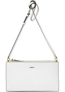 Белая сумка из натуральной кожи через плечо Dkny