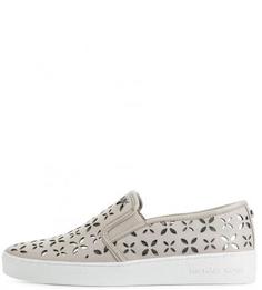 Серые слипоны из натуральной кожи Michael Michael Kors