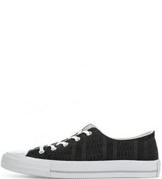 Черные текстильные кеды на шнурках Converse