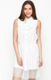 Белое платье с сетчатыми вставками Armani Jeans