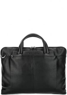 Черная кожаная сумка с короткими ручками Piquadro