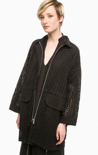 Ажурное черное пальто из хлопка Religion