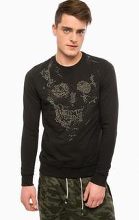 Черный свитшот с вышивкой Religion