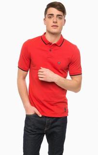 Красная футболка поло с разрезами по бокам S.Oliver