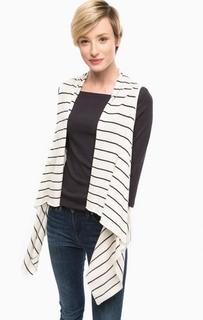 Серый жилет из хлопка в полоску S.Oliver