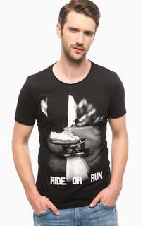 Черная футболка из хлопка Mavi