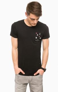 Черная хлопковая футболка с принтом Religion