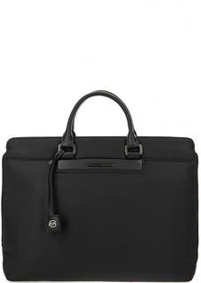 Черная текстильная сумка с короткими ручками Piquadro