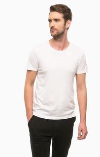 Однотонная белая футболка с круглым вырезом Mavi