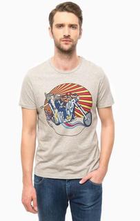 Серая футболка с принтом Wrangler