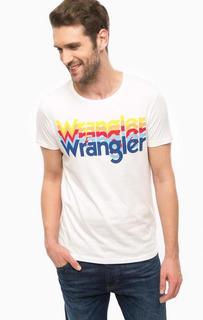 Белая футболка с принтом Wrangler
