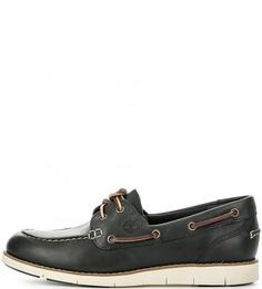 Черные кожаные топсайдеры Timberland