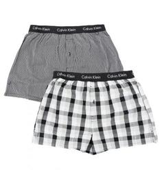 Комплект из двух трусов-шорт в клетку и полоску Calvin Klein