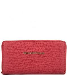 Кошелек красного цвета на молнии Trussardi Jeans
