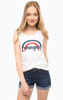 Белая майка с принтом Wrangler