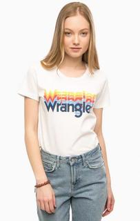 Белая футболка с принтом Wrangler