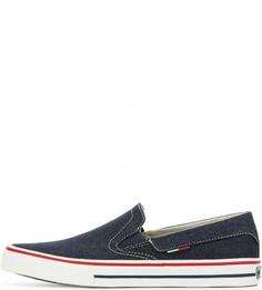 Синие слипоны из текстиля Hilfiger Denim