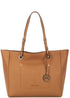 Вместительная кожаная сумка коричневого цвета Michael Michael Kors