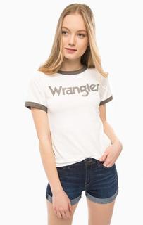 Белая футболка с принтом Wrangler